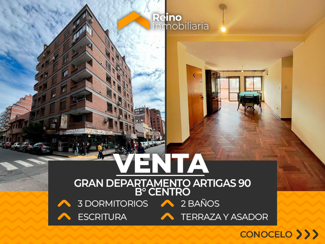 DEPARTAMENTO EDIFICIO ANSENUZA 4 - 3 DORMITORIOS - 2 BAÑOS - TERRAZA CON ASADOR - APTO CREDITO