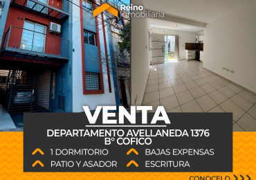 DEPARTAMENTO EN VENTA AVELLANEDA 1376 B° COFICO - 1 DORMITORIO - PATIO Y ASADOR - APTO CREDITO